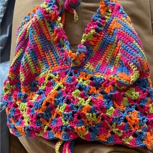 Kristen’s Colorful Crochet Halter Top